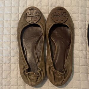 Tory Burch Leather Flats with Logo